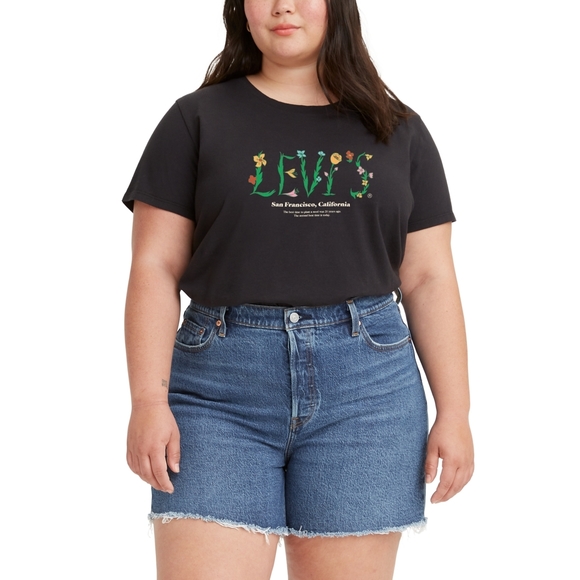 Levi's Black Plus Size Tee Shirt - Women's 3X - Graphic T-Shirt - Picture 1 of 1